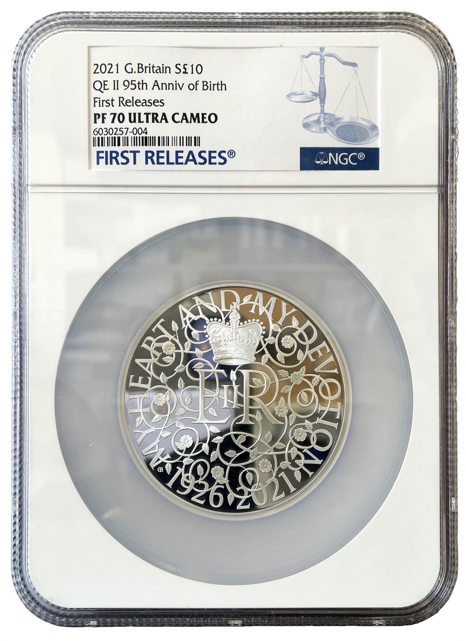QEII 2021 silver proof 5oz 95th Birthday PF70 FR