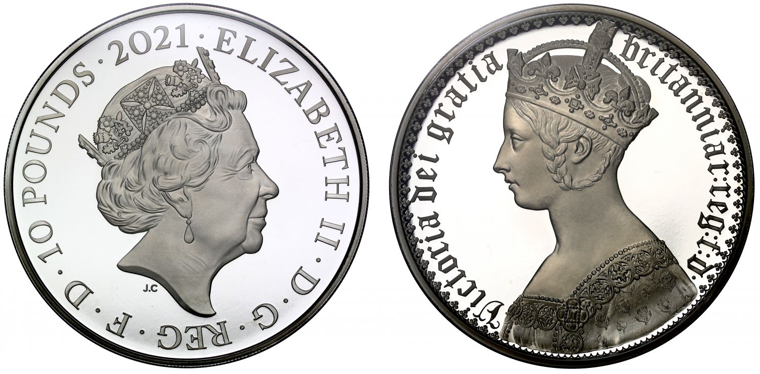 QEII 2021 silver proof 10oz Gothic Crown Portrait