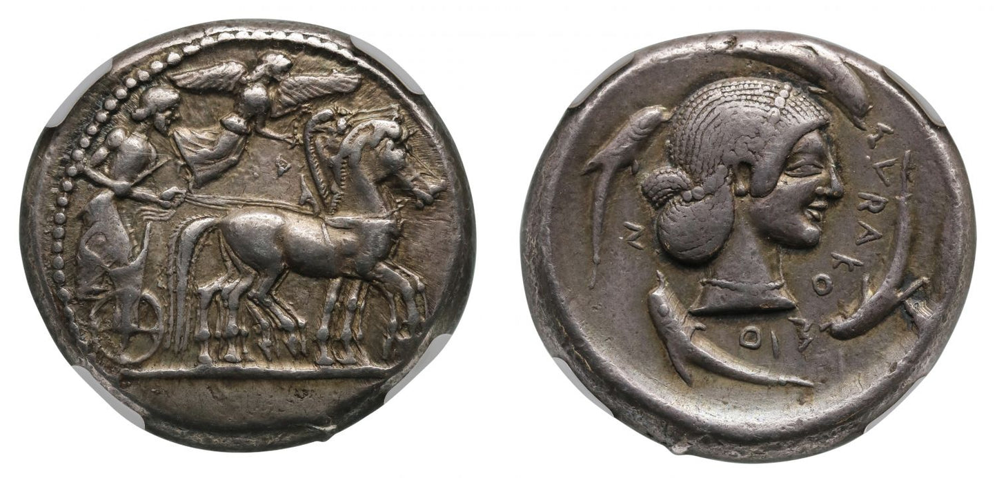Sicily, Syracuse, Tetradrachm, Ch VF, 5/5, 5/5