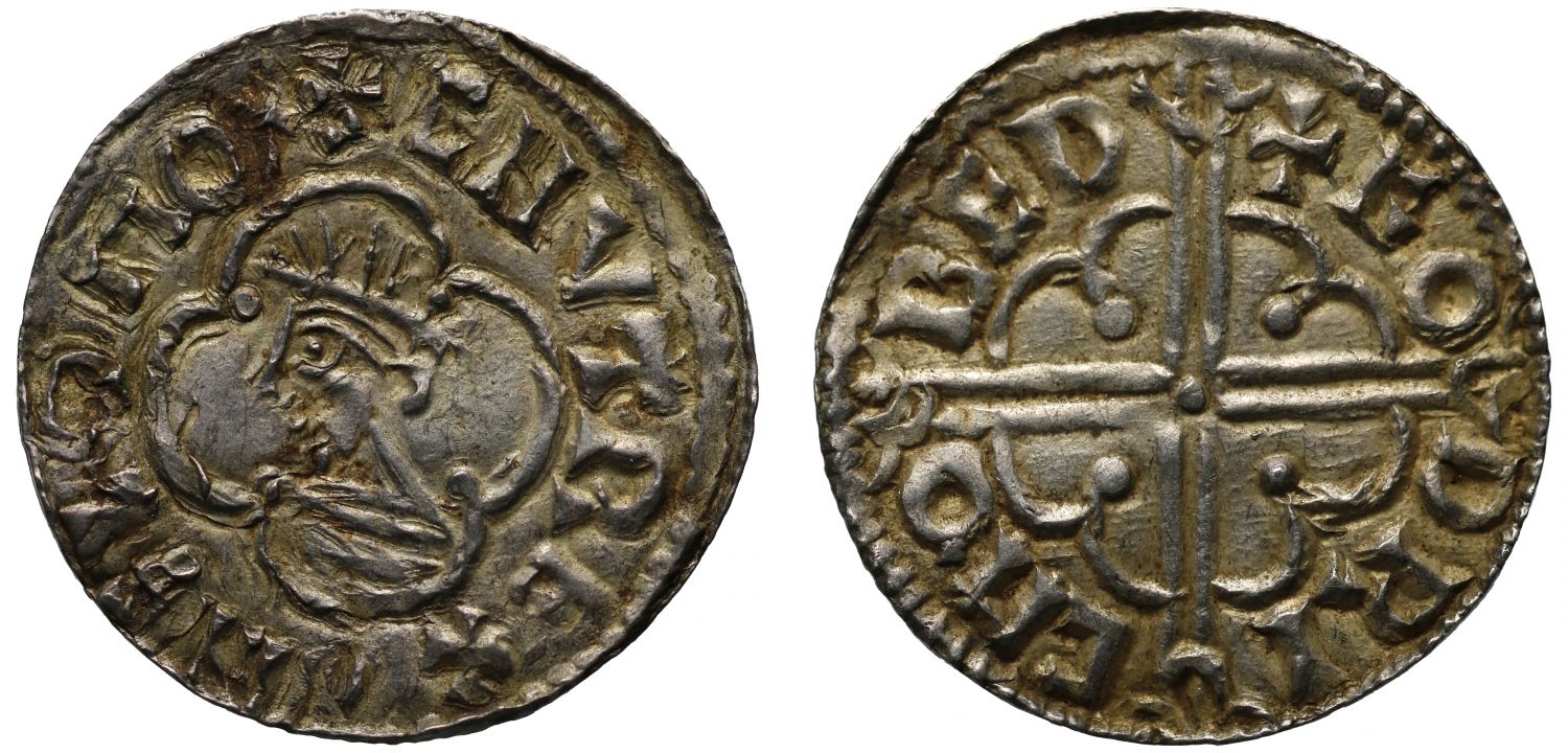 Canute Penny, Quatrefoil type, Bedford Mint, moneyer Godric