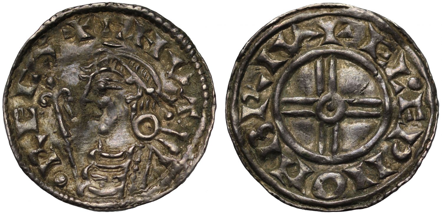 Canute Penny, Short cross type, Bruton Mint, moneyer Aelfwine, very rare