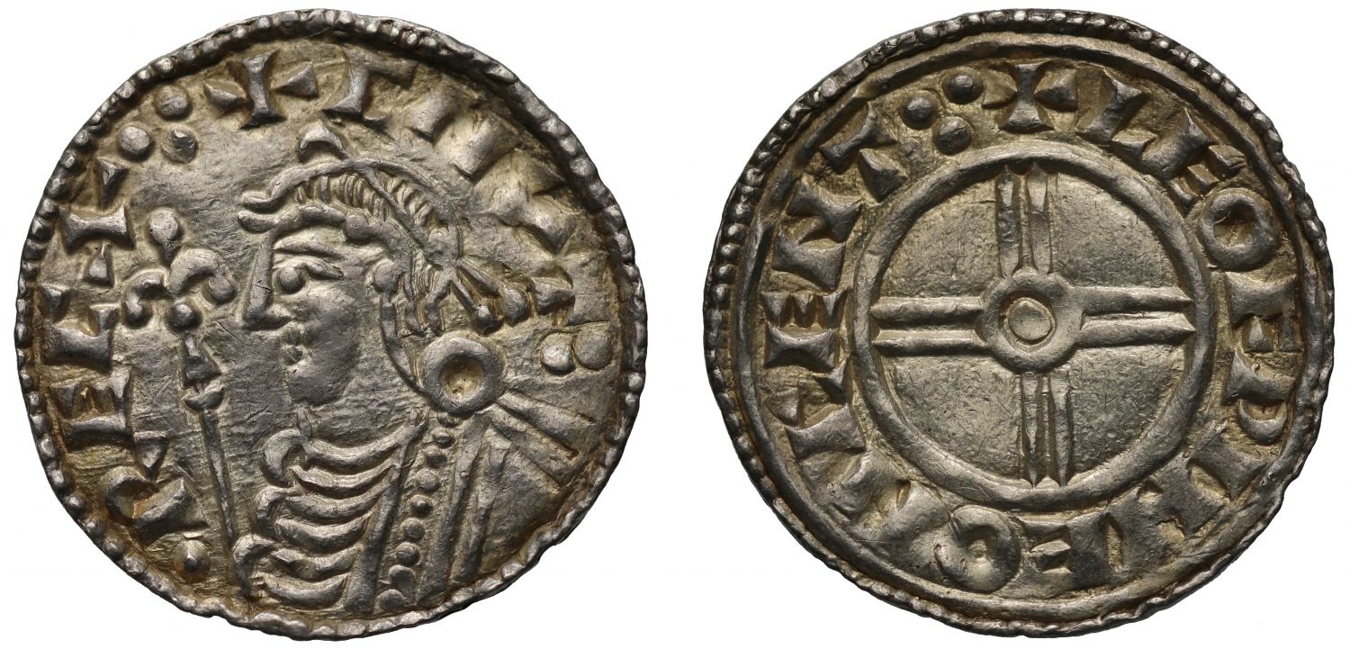 Canute Penny, Short Cross type, Canterbury, Leofwine, ex Cambridge Hoard and English Doctor