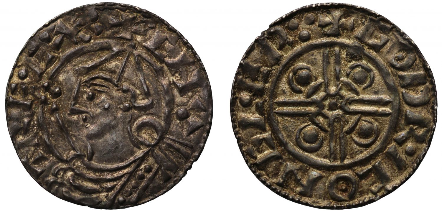 Canute Penny, Pointed Helmet type, Gloucester Mint, Moneyer Godric