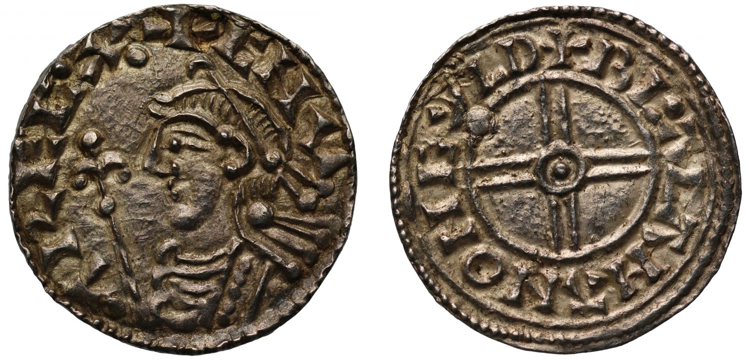 Canute Penny, Short cross type, Guildford Mint, Moneyer Blacaman, ext rare