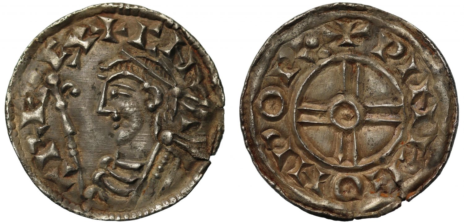 Canute Penny, Short cross type, Warminster Mint, Moneyer Winegod