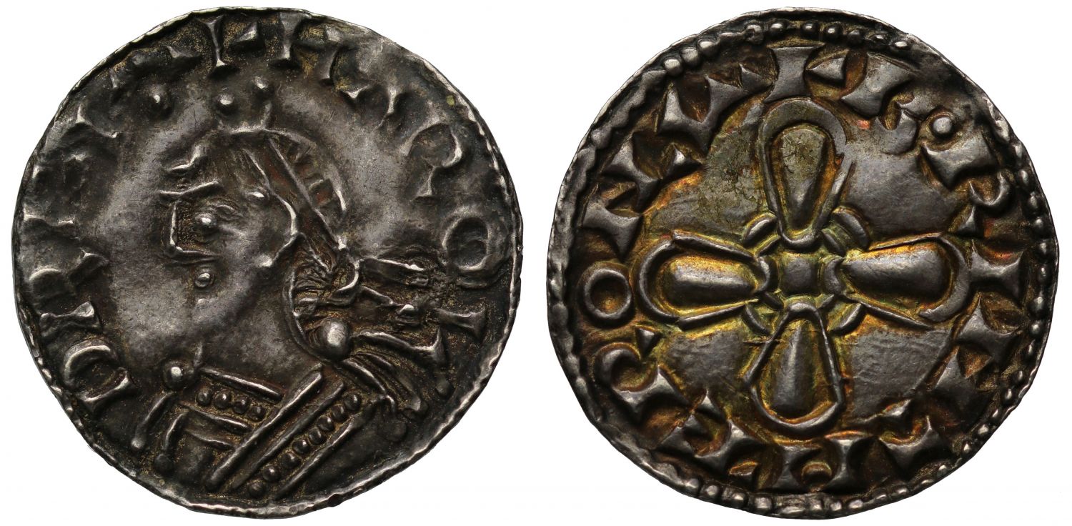 Harold I Penny, Jewel Cross type, London, Beorhtmaer, ex Lessen and English Doctor