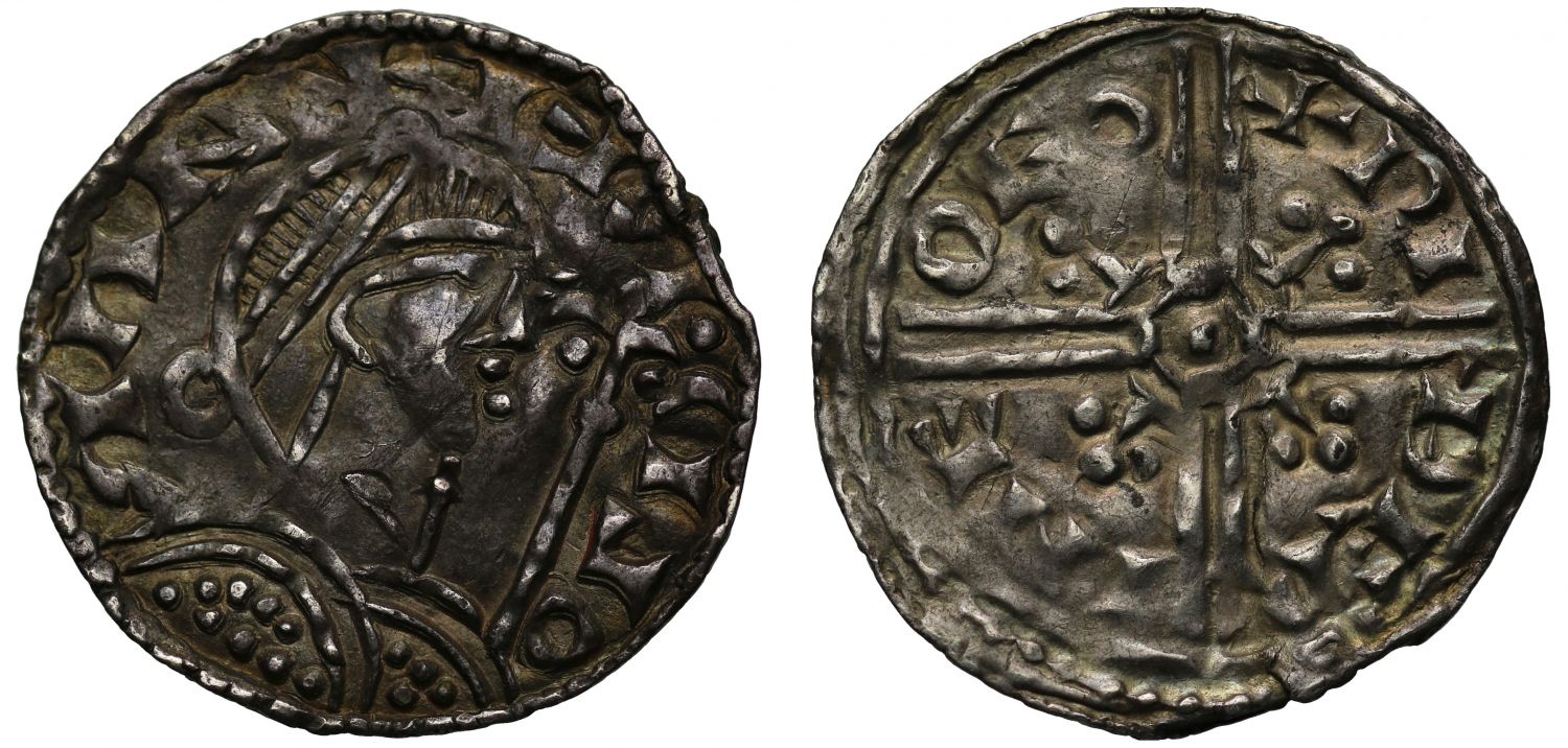 Harold I Penny, Fleur de lis type, York Mint, Moneyer Witherin, retrograde obv.