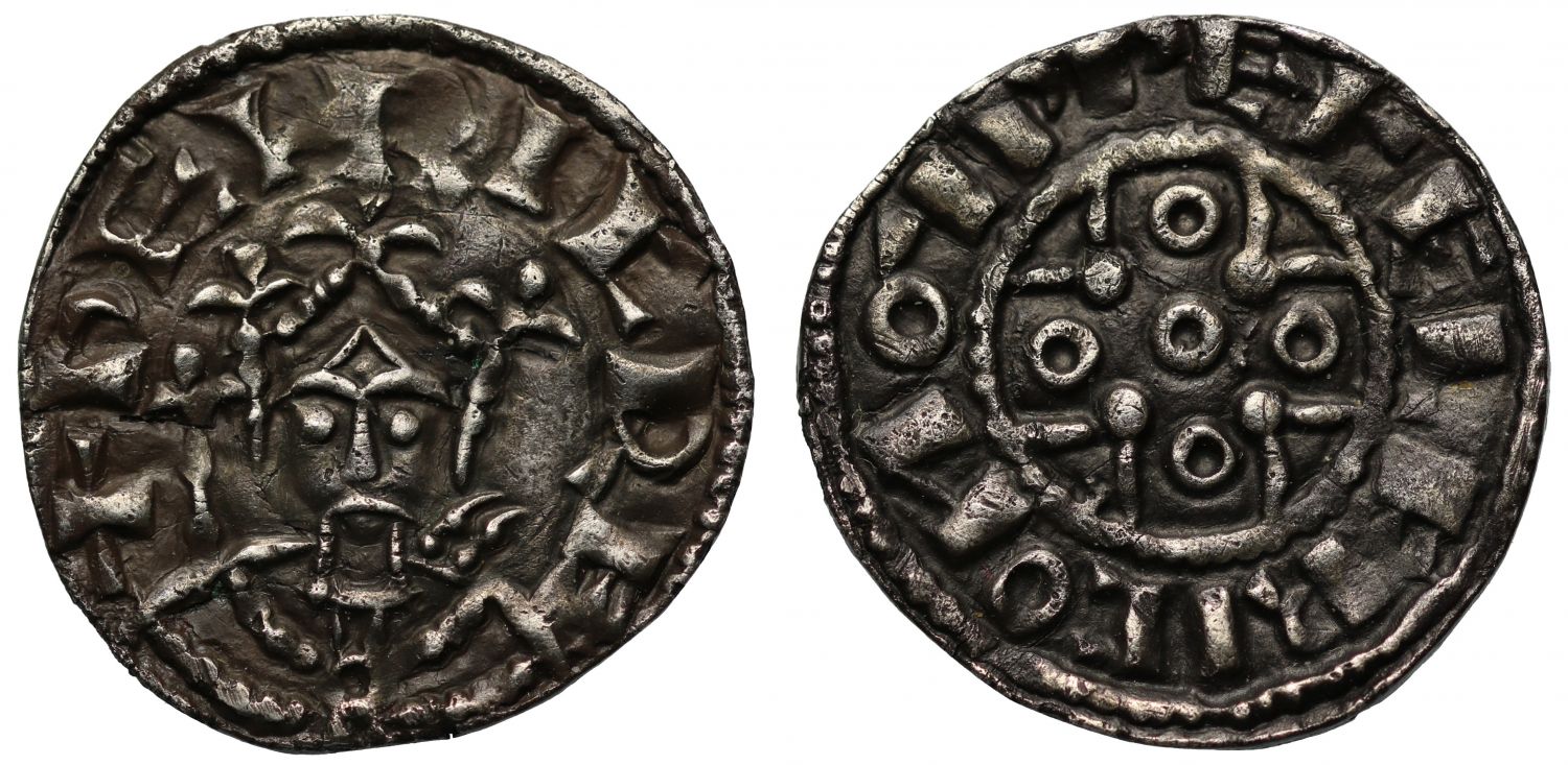 Henry I Penny, facing bust / annulets and piles type, Ipswich Mint, Aelfric