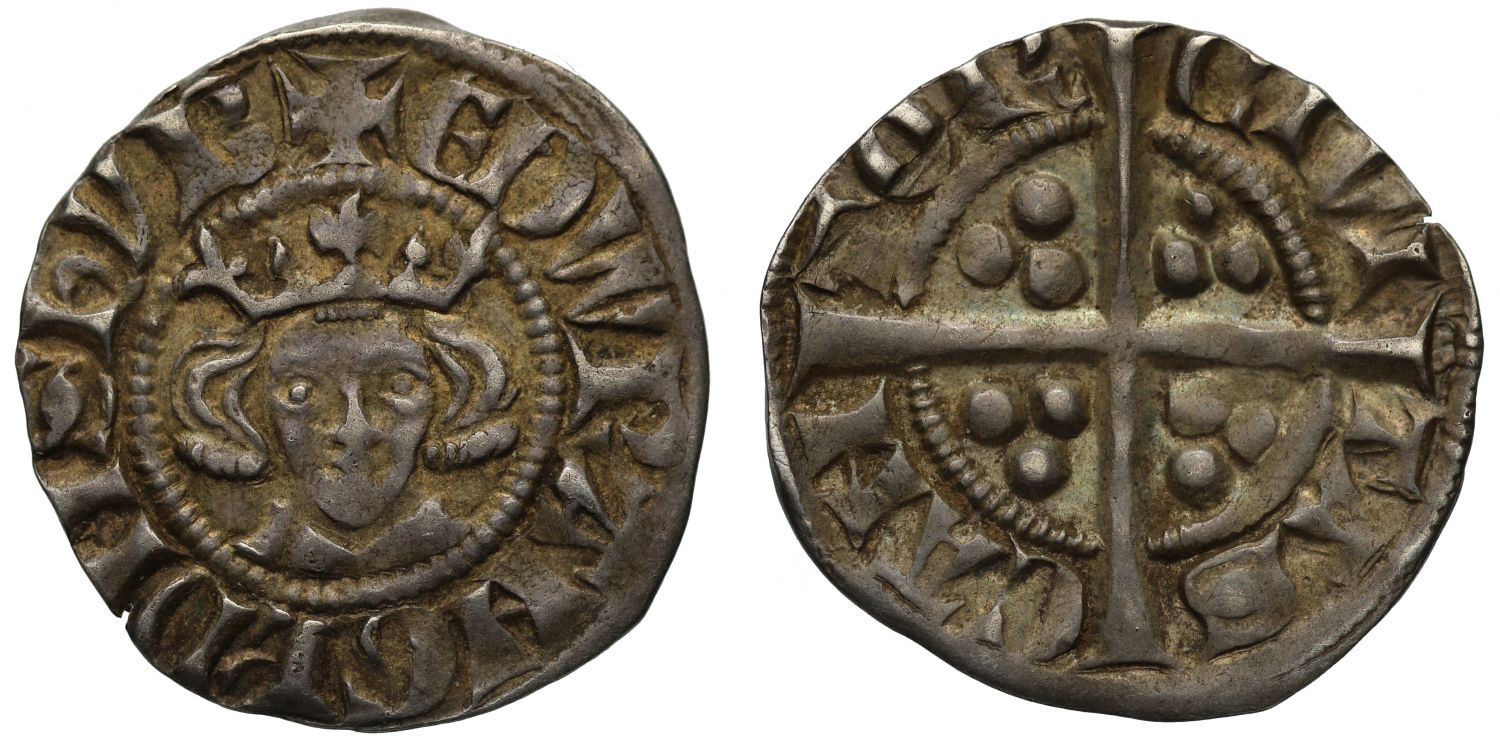 Edward I Penny, long cross type, class 4b, Canterbury Mint