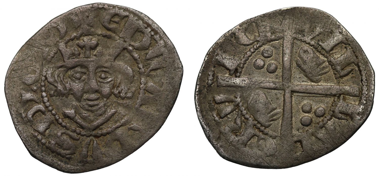 Edward III Halfpenny, Berwick-on-Tweed Mint, two opposing bear heads