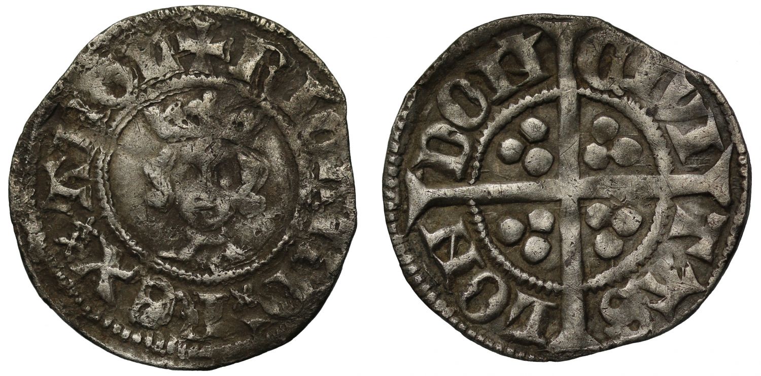 Richard II Halfpenny, London Mint, intermediate type, Roman Ns on reverse