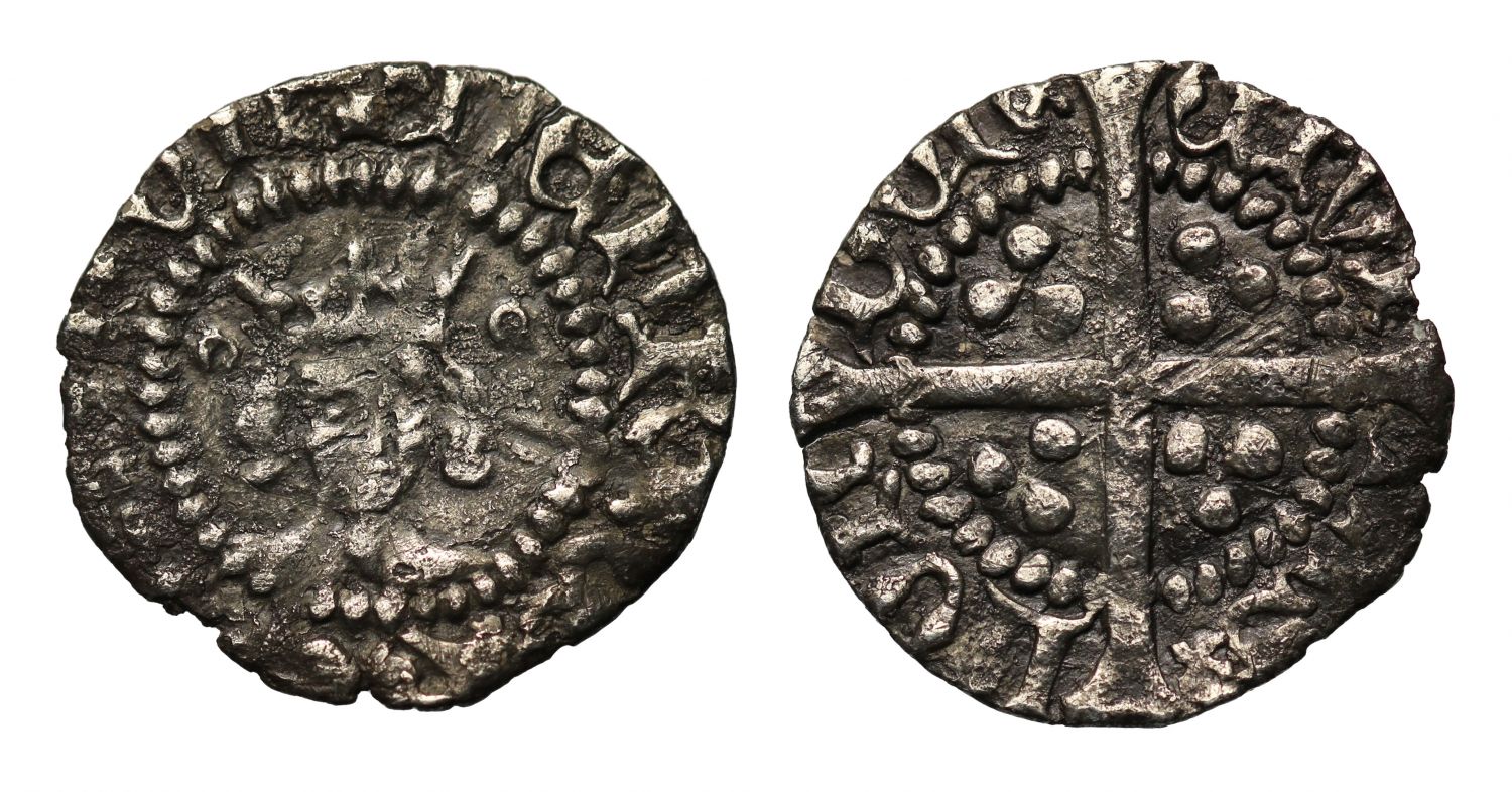Henry V Halfpenny, class C, London Mint, broken annulets by crown