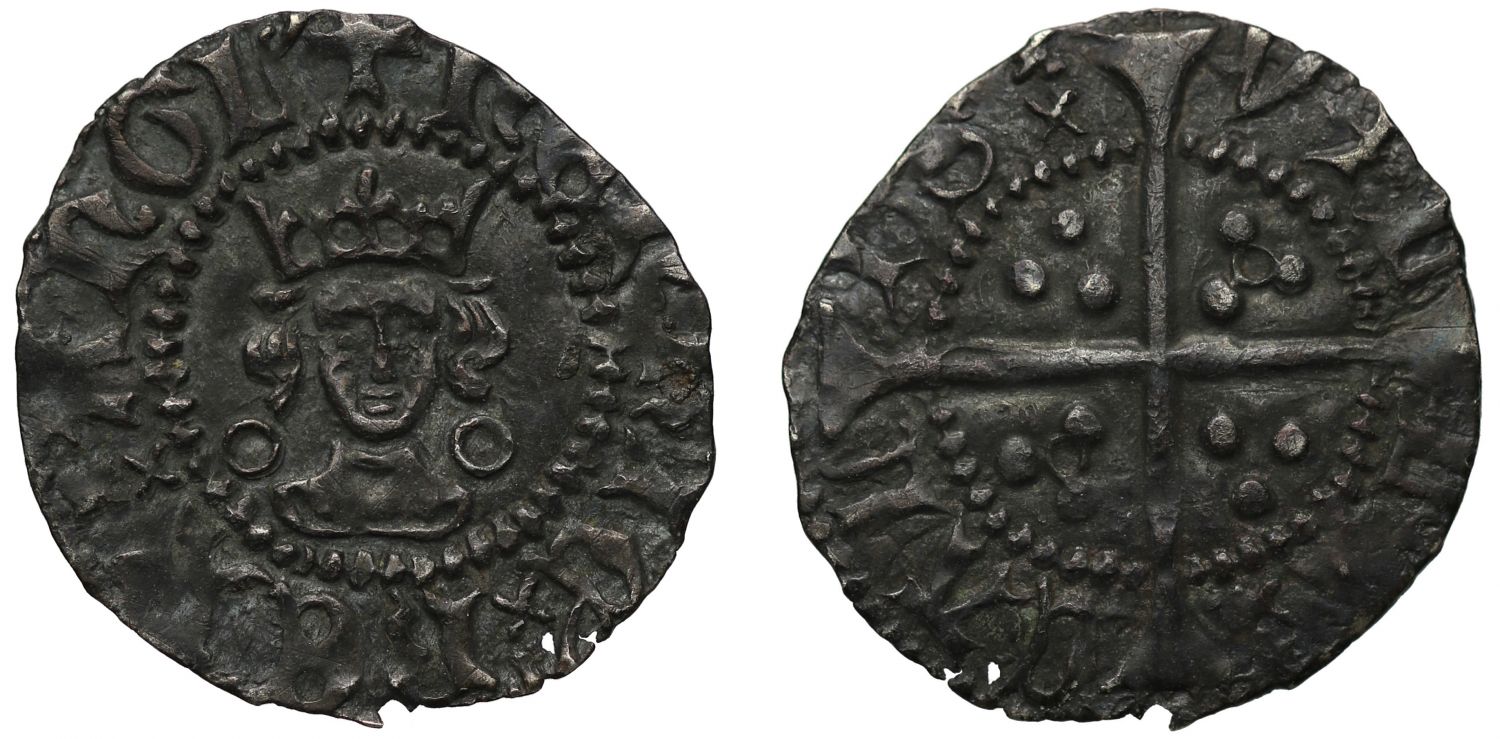 Henry VI Halfpenny, Annulet issue, Calais Mint, annulets by neck