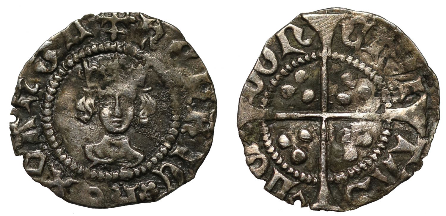 Henry VI Halfpenny, Rosette-Macle issue, London Mint, mm cross fleury