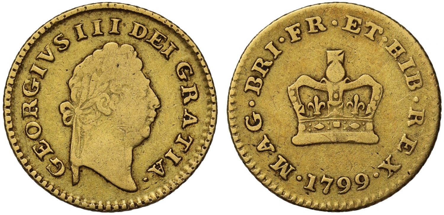 George III 1799 Third-Guinea fifth bust, very rare date