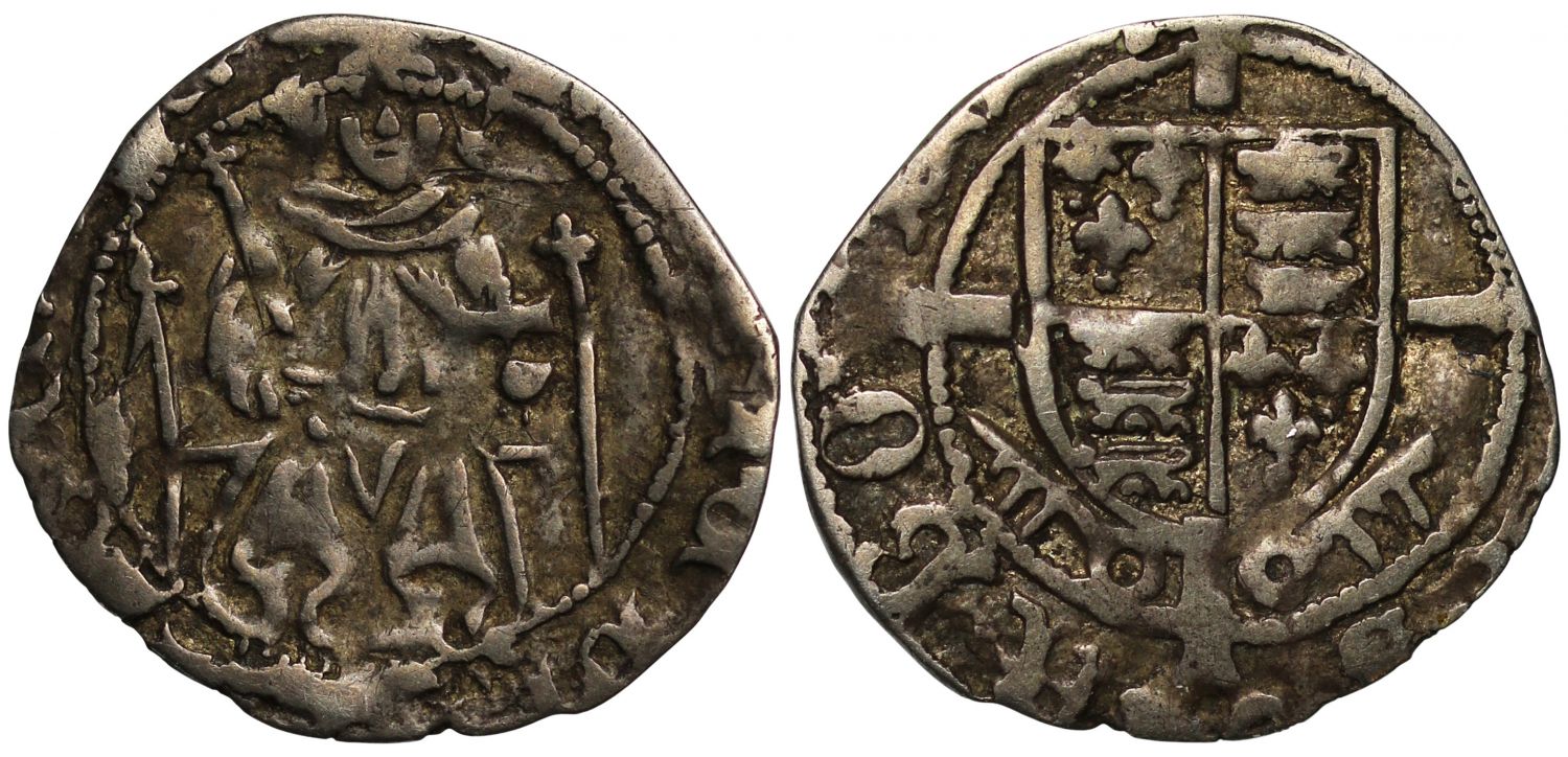 Henry VII Penny Sovereign type, York Mint, two pillars, keys under shield