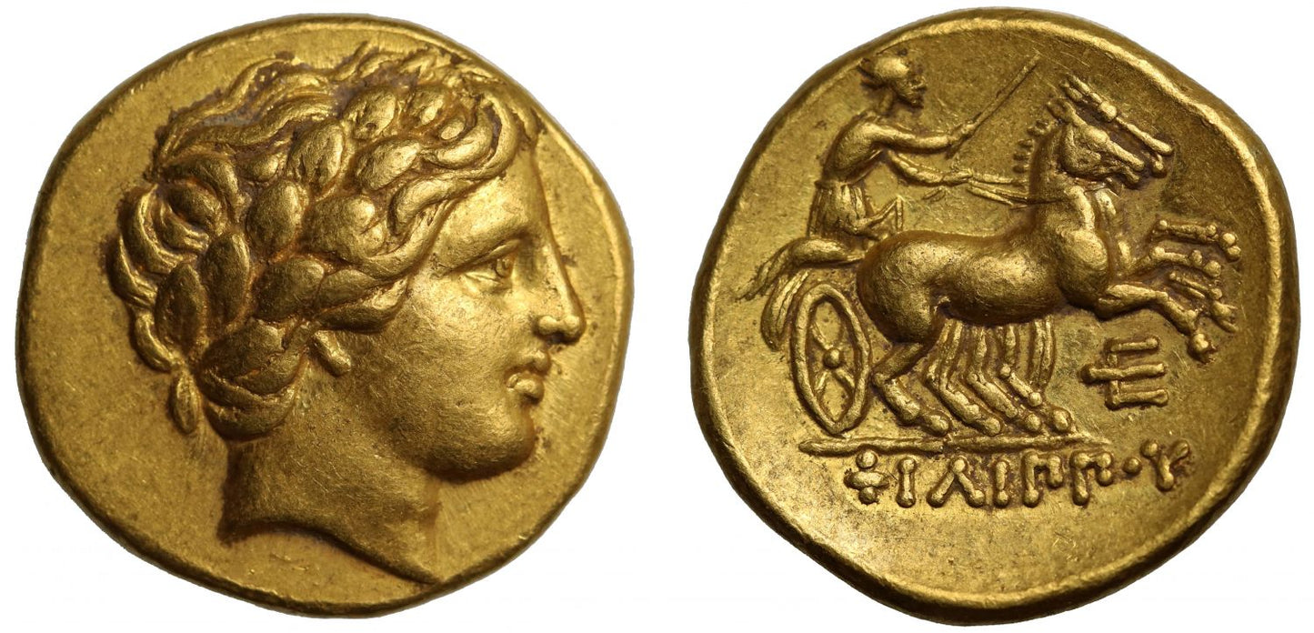 Philip II, gold Stater, XF 5/5 5/5