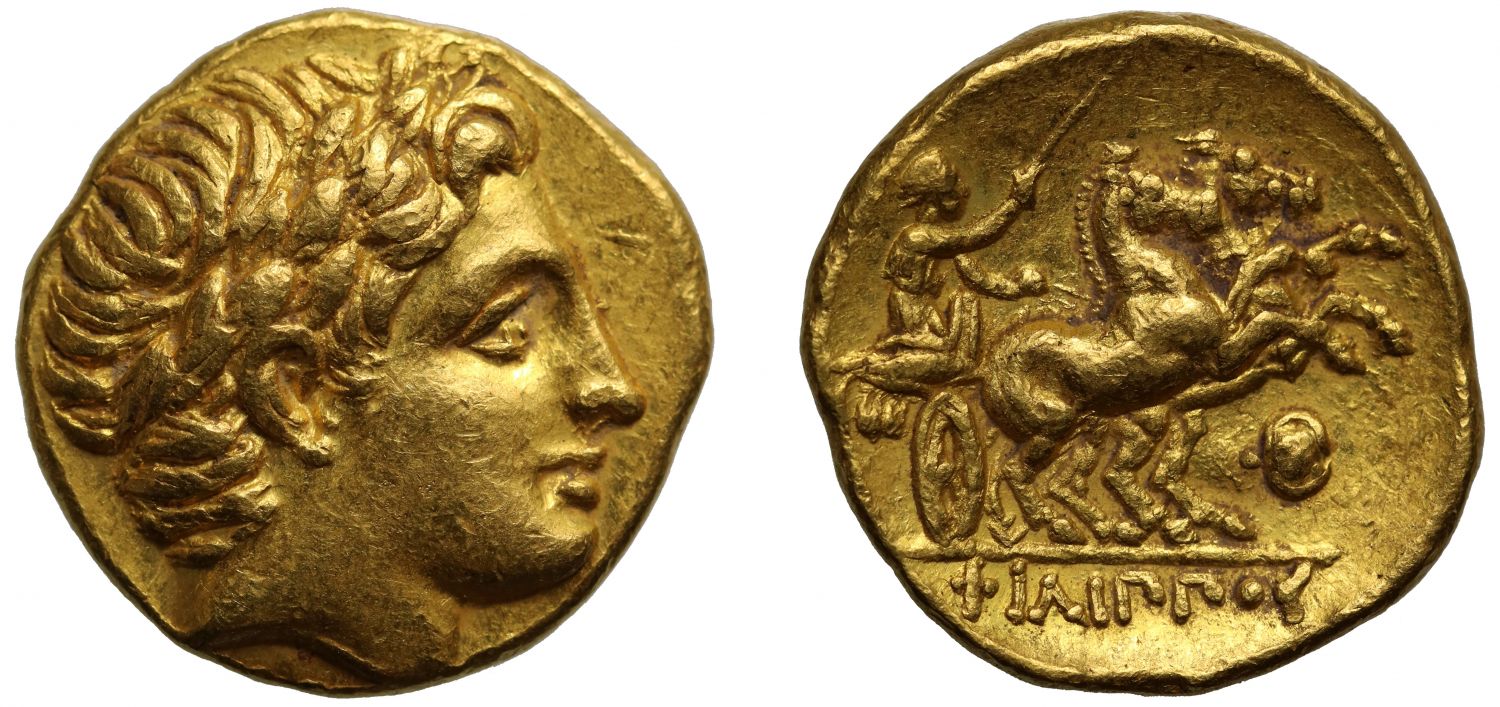 Philip II, gold Stater, Ch XF 5/5 3/5