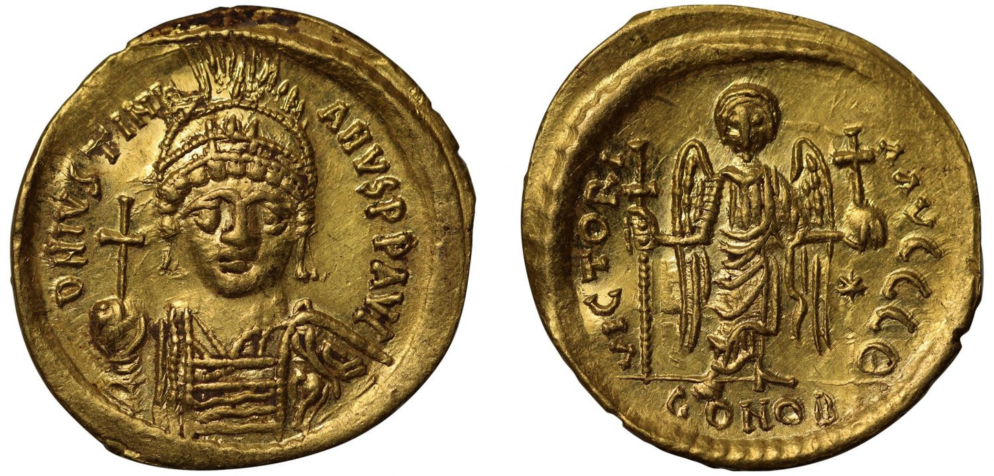 Justinian, gold Solidus.