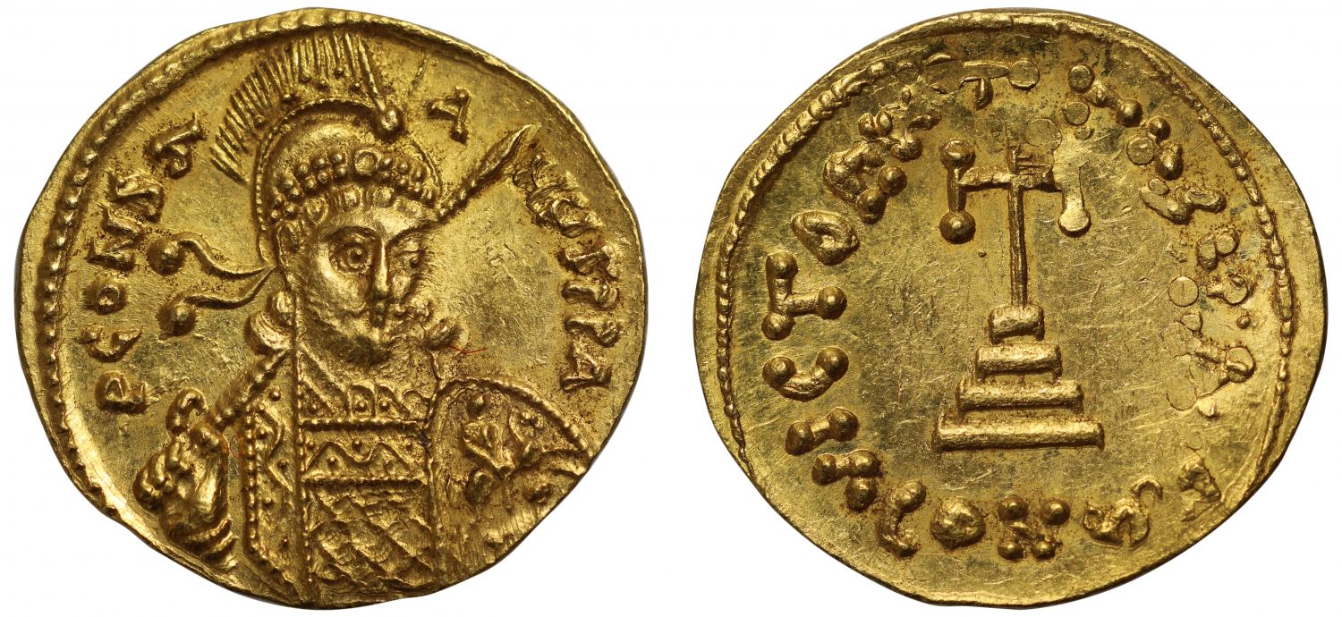 Constantine IV, fine style gold Solidus.