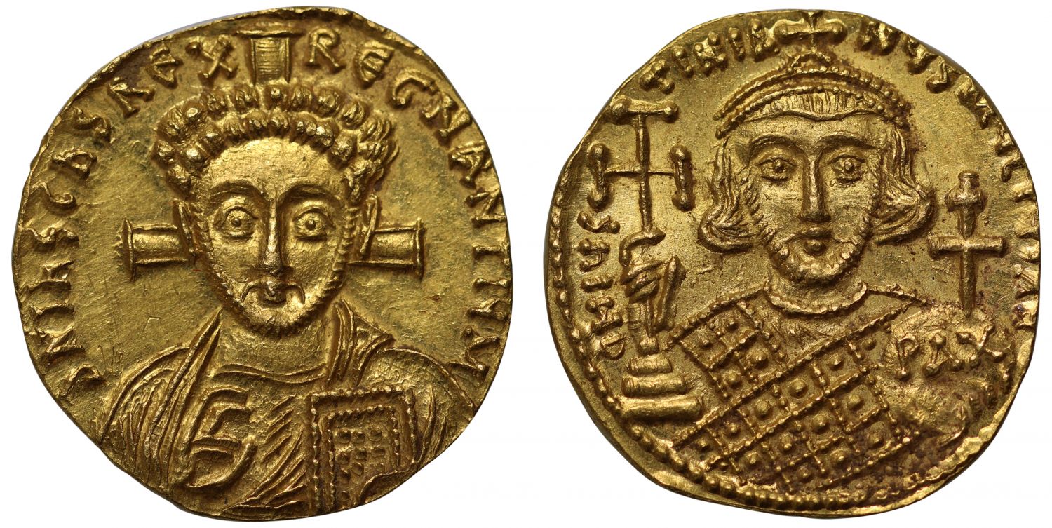 Justinian II, gold Solidus.