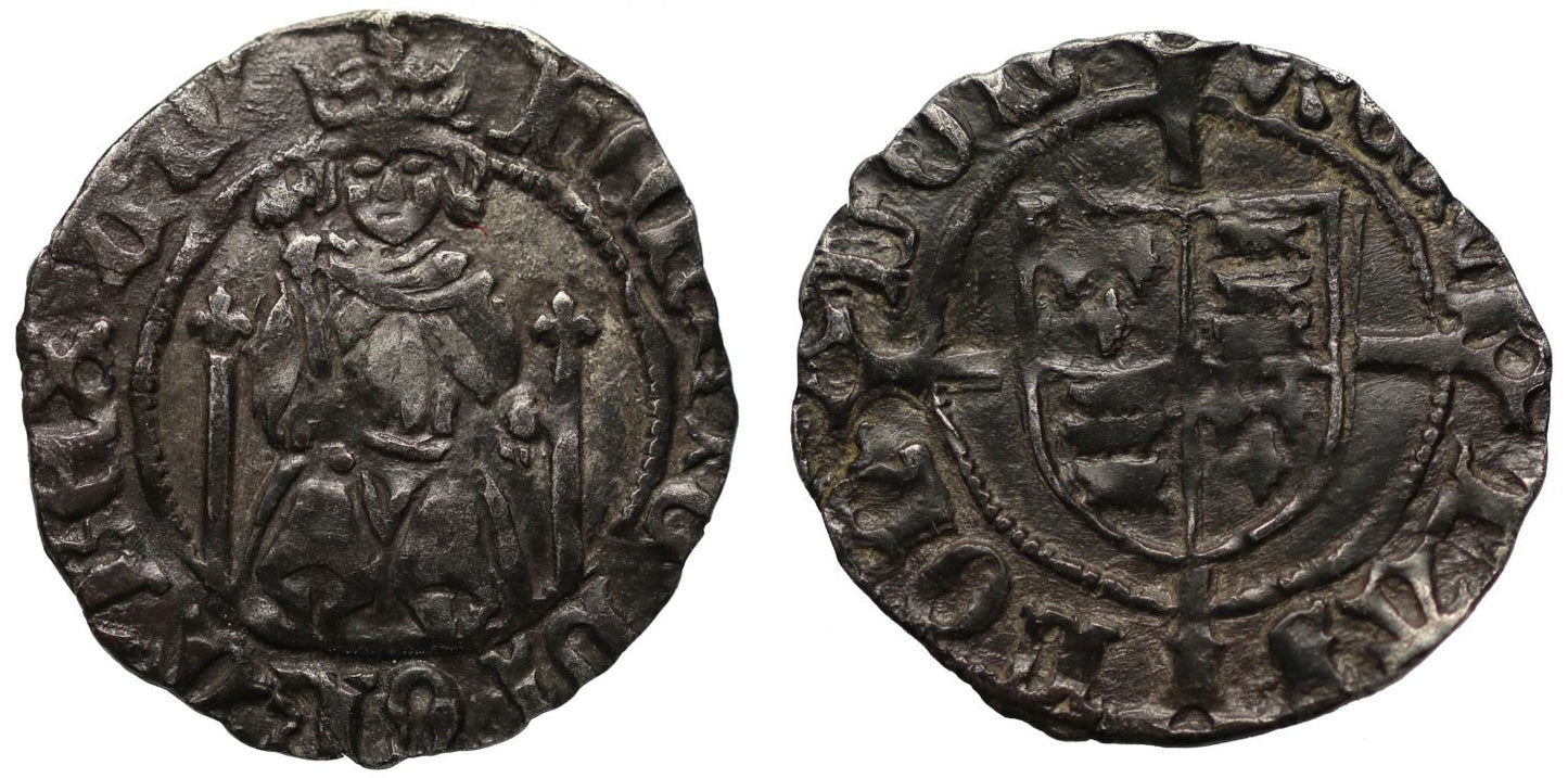 Henry VII, Penny, Sovereign type, London Mint, mm pansy on reverse