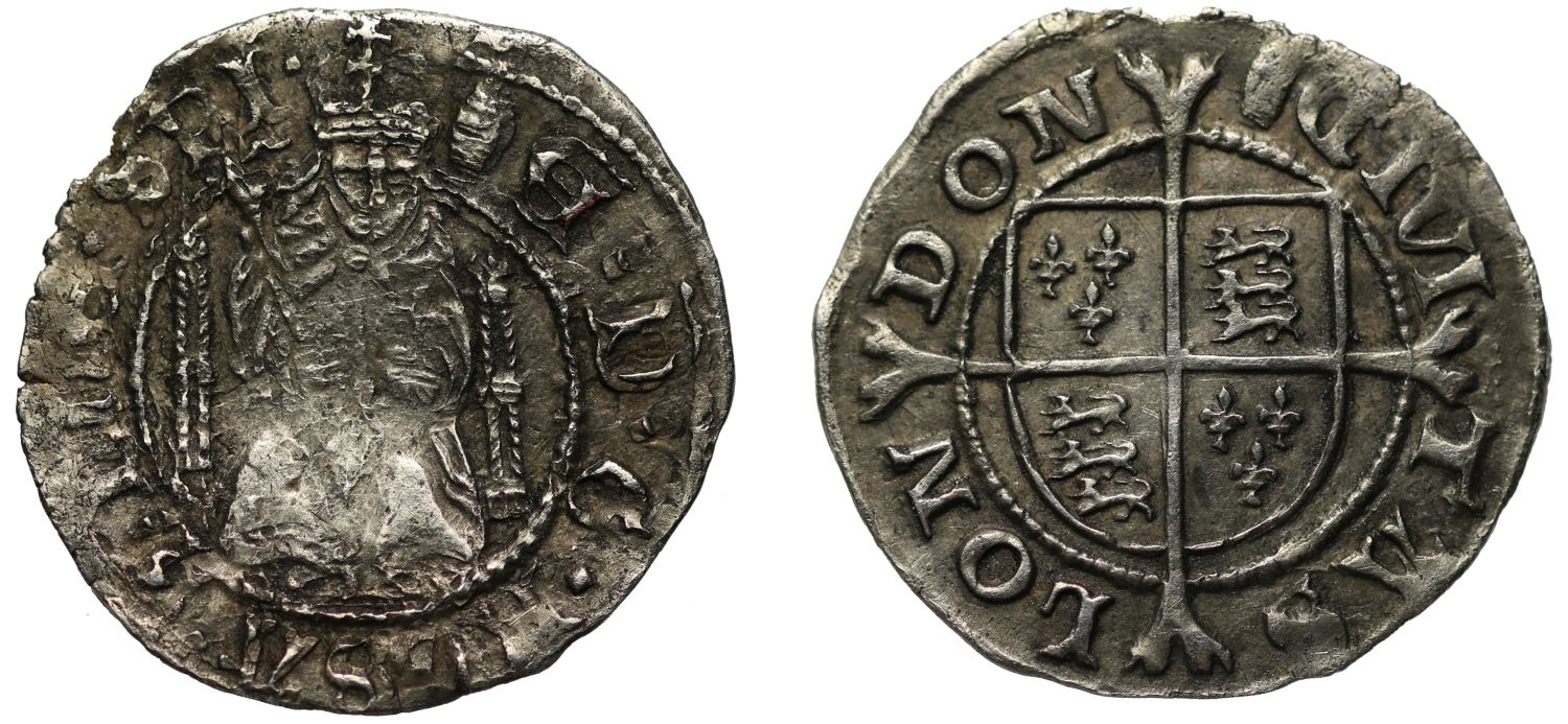 Edward VI Penny, Sovereign type, London Mint, mm tun