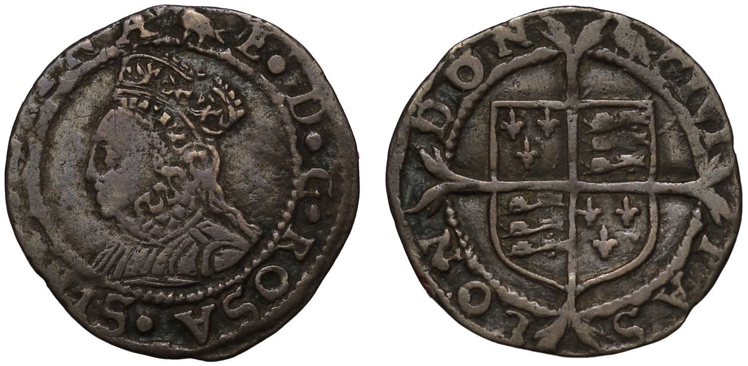 Elizabeth I, Penny, Second issue, mm. martlet