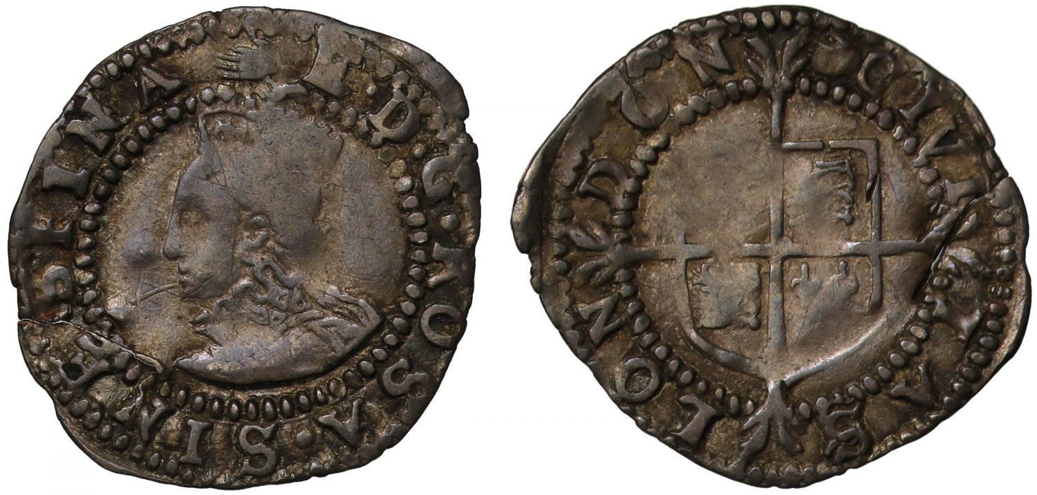 Elizabeth I Penny, Sixth issue, mm. hand