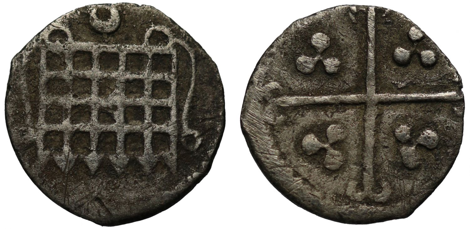 Elizabeth I, Halfpenny, Sixth issue, mm. crescent, issued around time of Armada