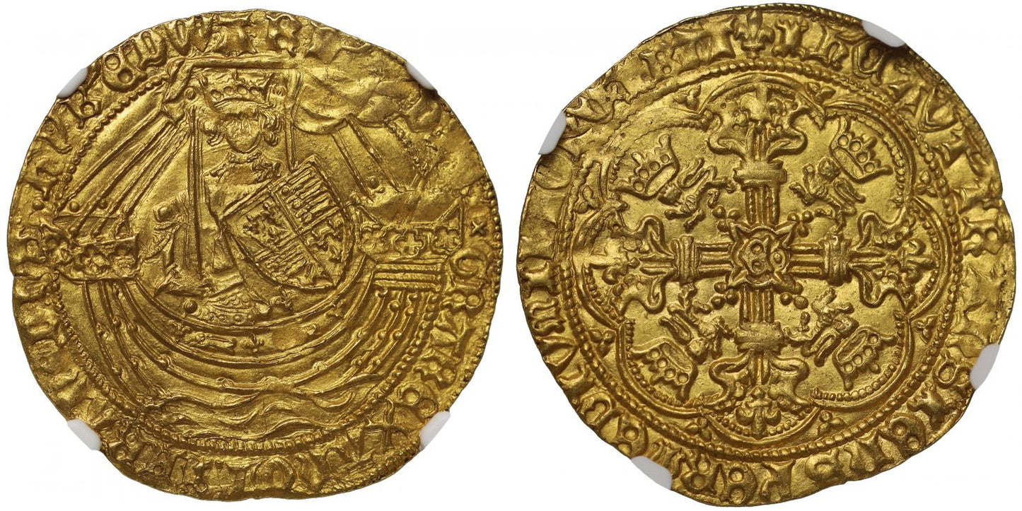 Edward IV gold Noble heavy coinage MS64, of highest rarity, ex Fishpool Hoard, Arnold collection