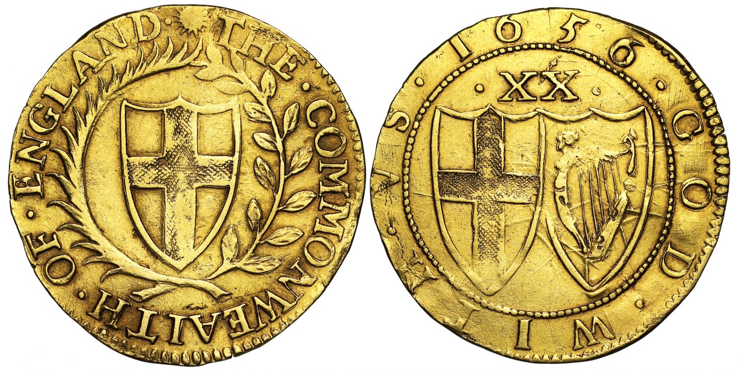 Commonwealth 1656 Unite, extremely rare date