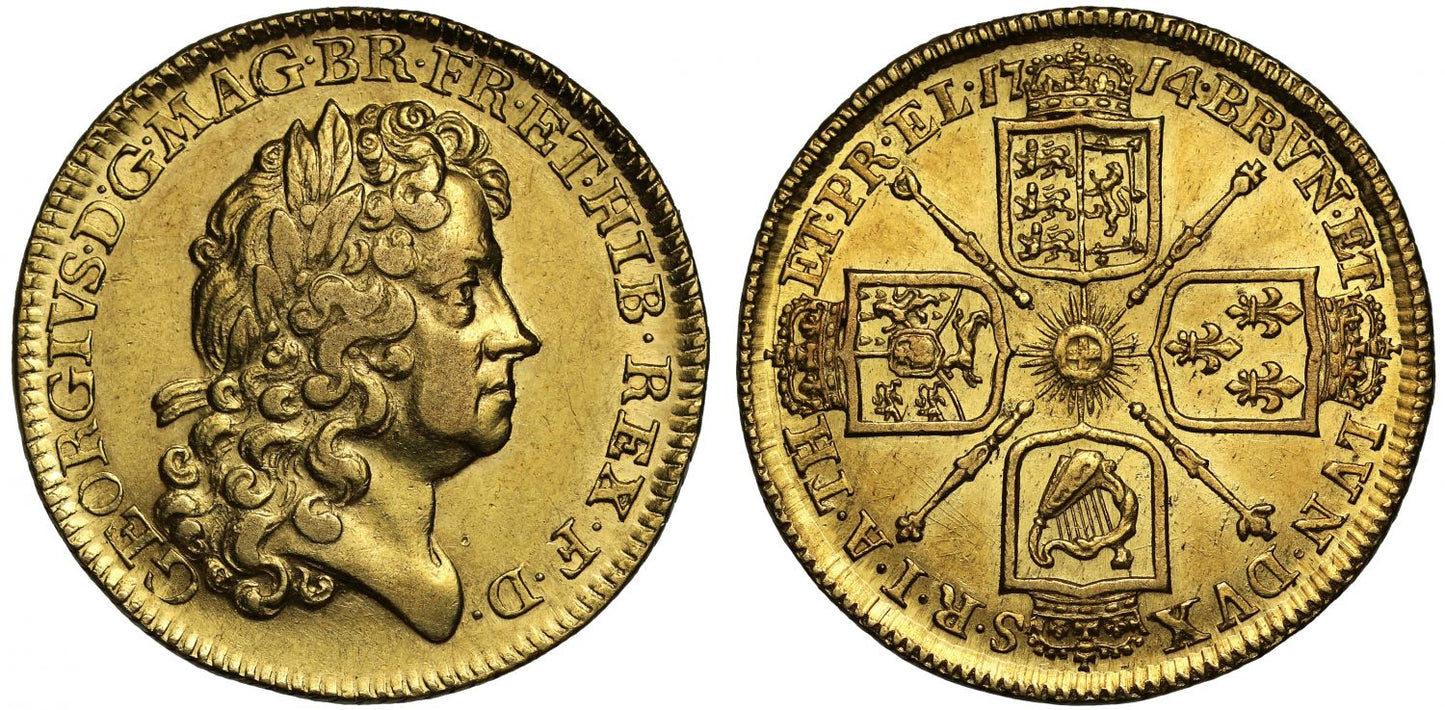 George I 1714 'Prince Elector' Guinea, AU55, one year only type