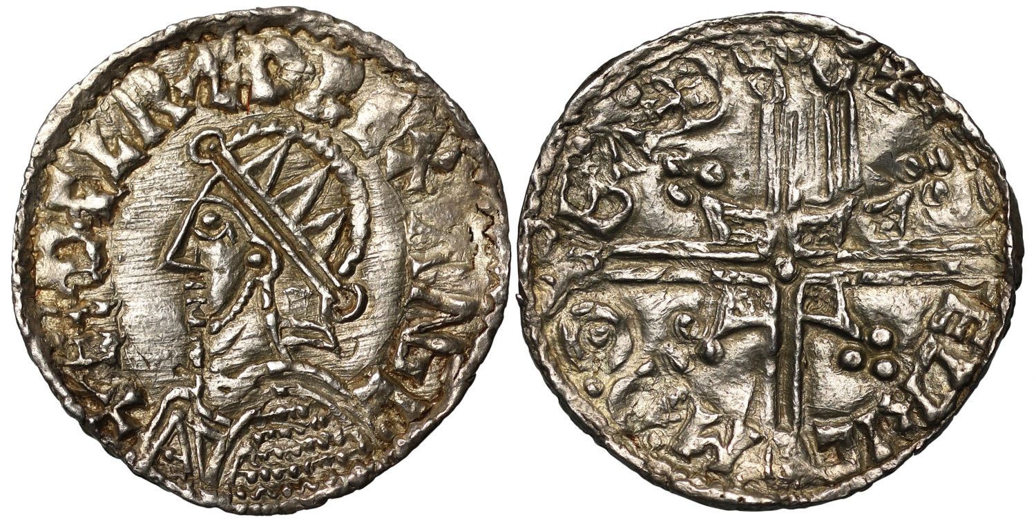 Aethelred II Penny, Helmet type, Bath, Aethelric, ex Hulett