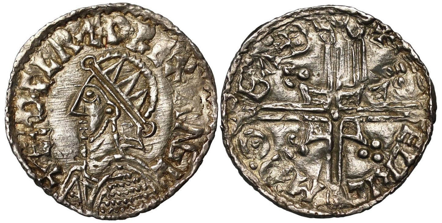 Aethelred II Penny, Helmet type, Bath, Aethelric, ex Hulett