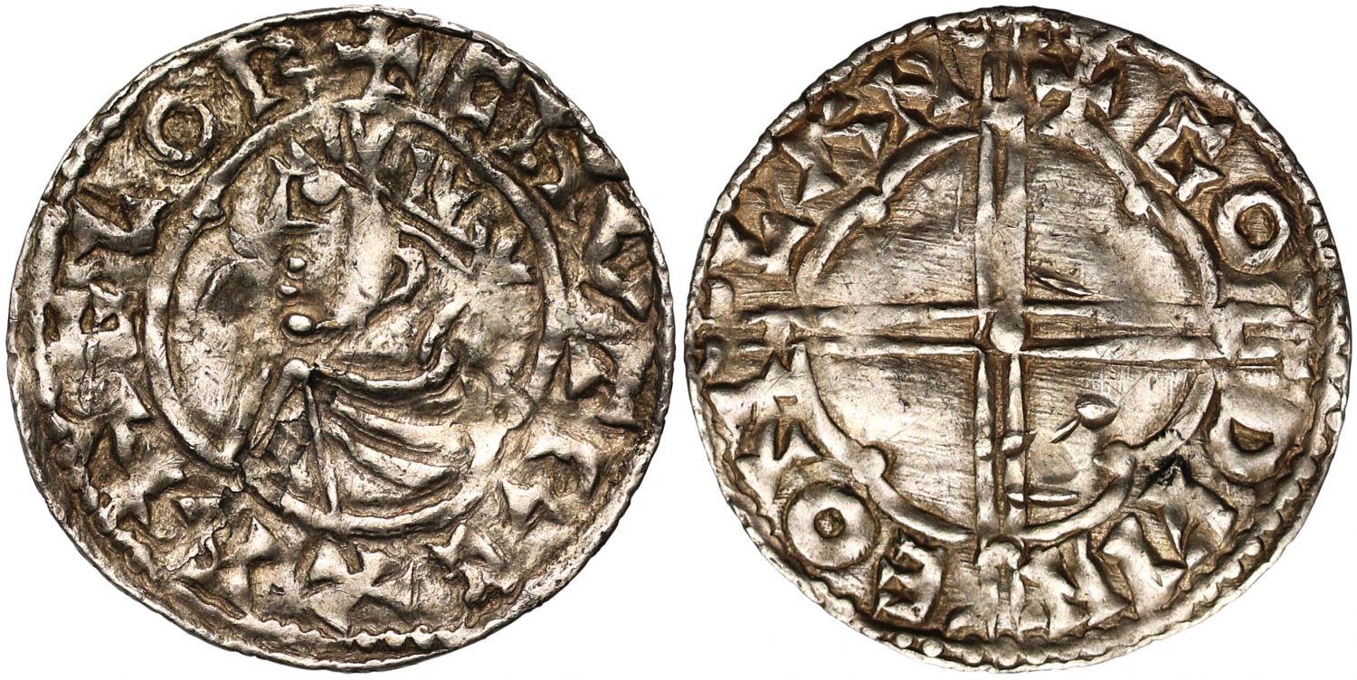 Canute Penny, Quatrefoil type, Langport, Godwine, ex Hulett