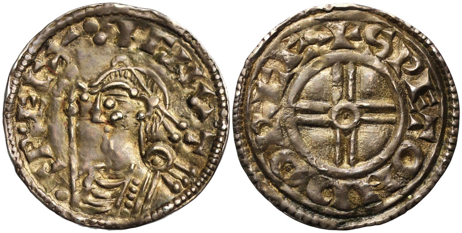 Canute Penny, short cross type, Dorchester Mint, moneyer Swet, Ex Lockett and Elmore