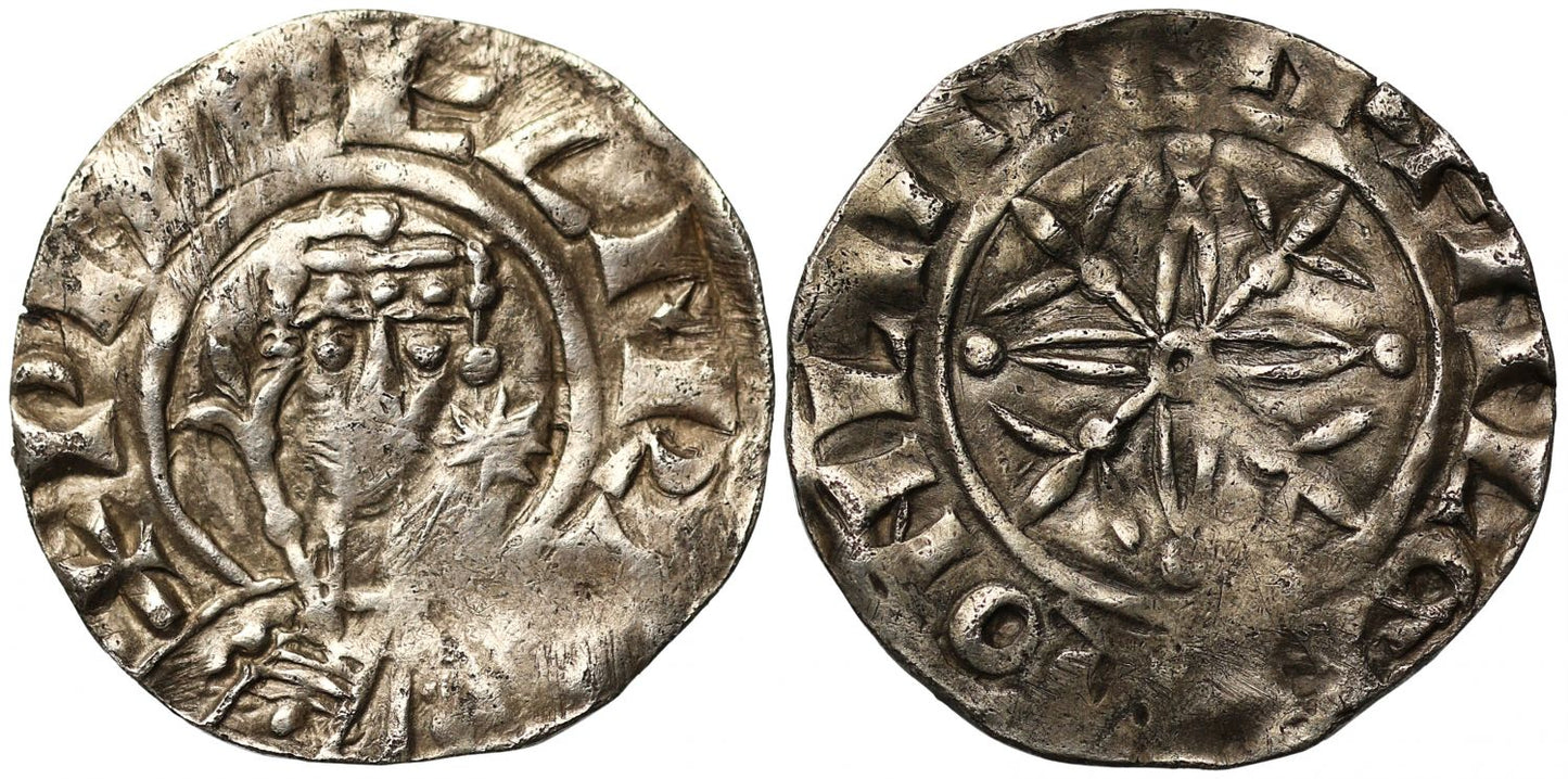 William II Penny, cross fleury and piles type, London Mint, moneyer Ealgar