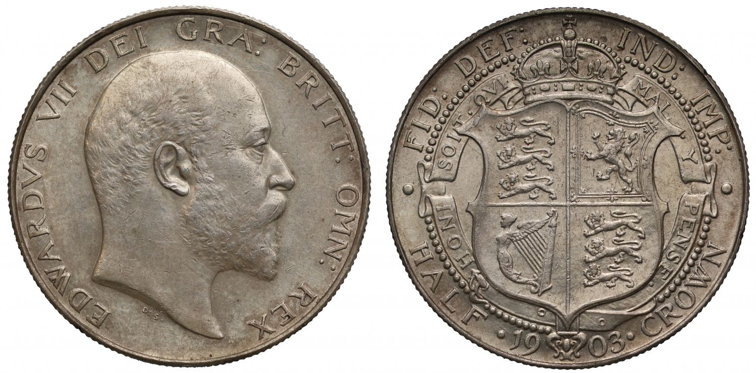 Edward VII 1903 Halfcrown, rare date, AU55