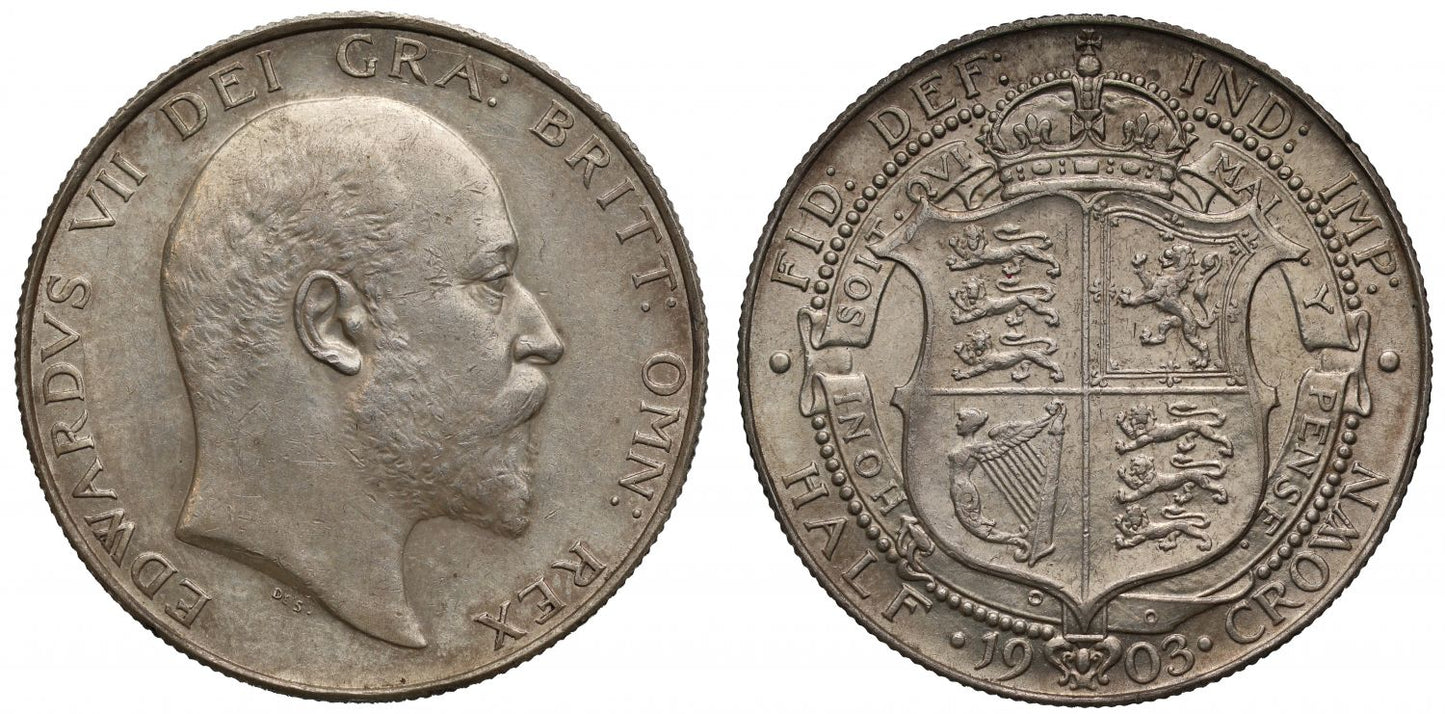 Edward VII 1903 Halfcrown, rare date, AU55