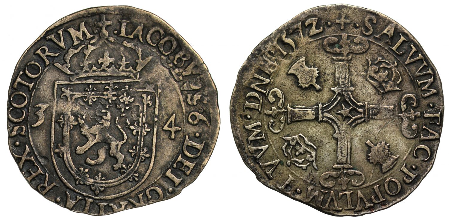Scotland, James VI 1572 Quarter Merk of Forty Pence
