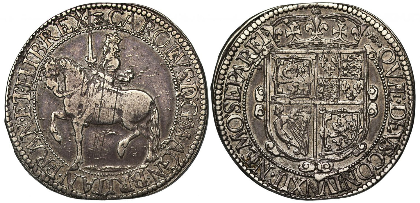 Scotland, Charles I Thirty Shillings, Briot intermediate issue mm thistle