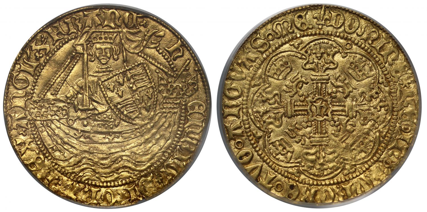 Henry VI, first reign, Half-Noble, Annulet issue, MS63, ex Augustana