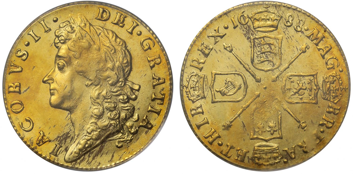 James II 1688 Half-Guinea PCGS MS62