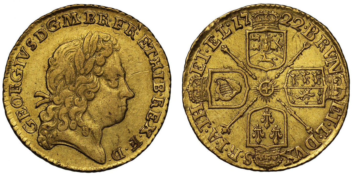 George I 1722 Half-Guinea, first type, scarce date