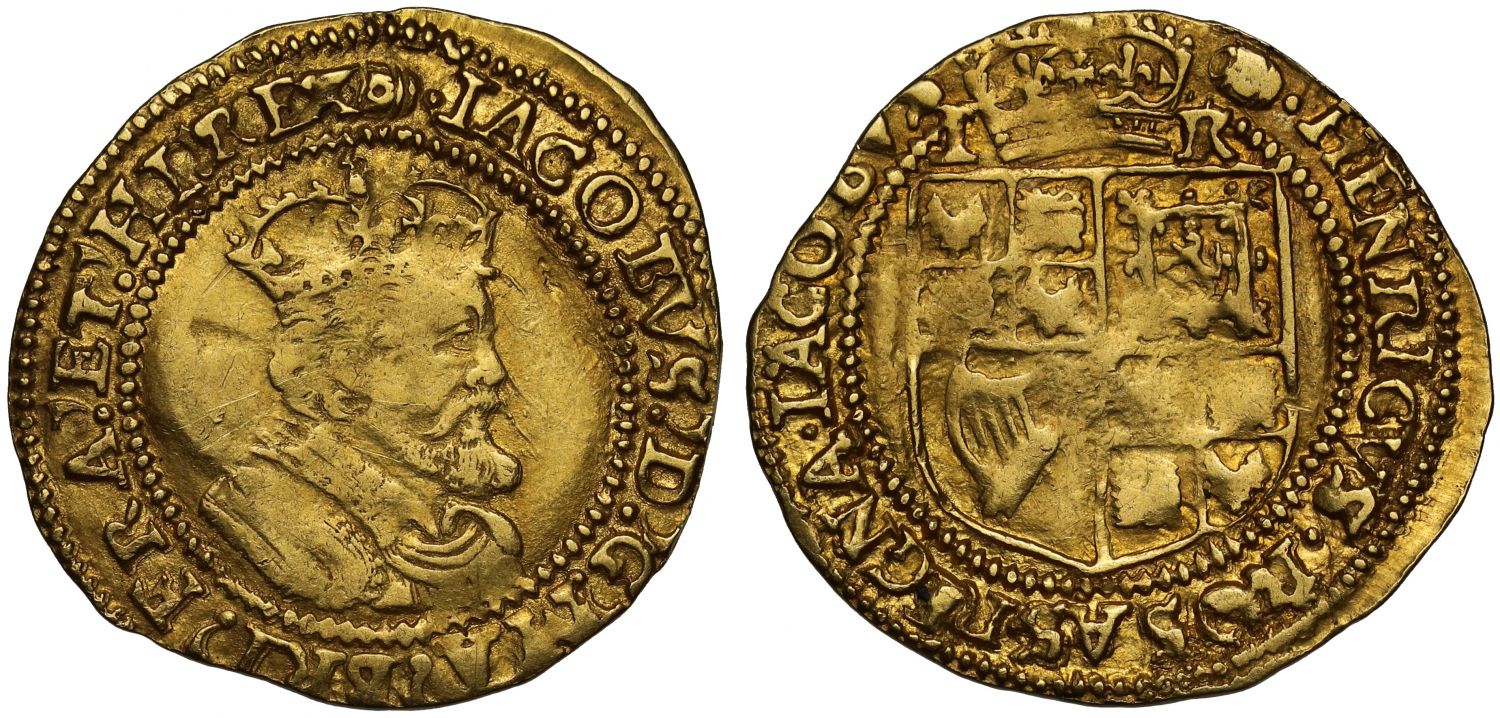 James I gold Britain Crown, second coinage, fifth bust