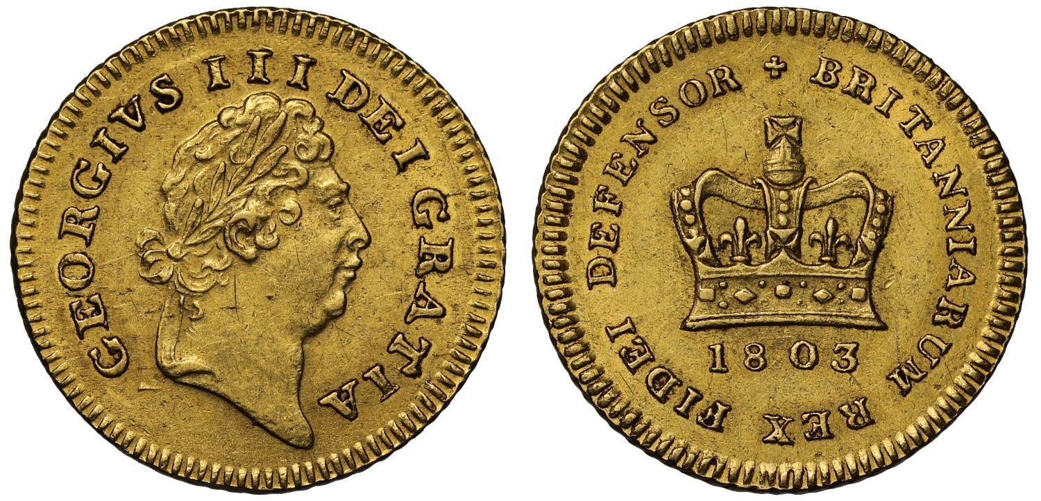 George III 1803 Third-Guinea, second type, first head, date below crown
