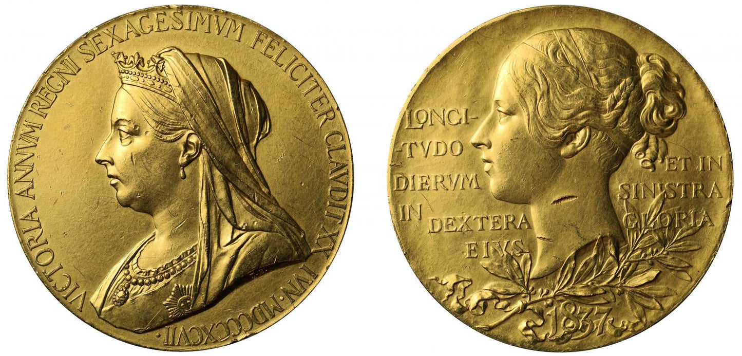 Diamond Jubilee of Queen Victoria, 1897, gold Medal by De Saulles