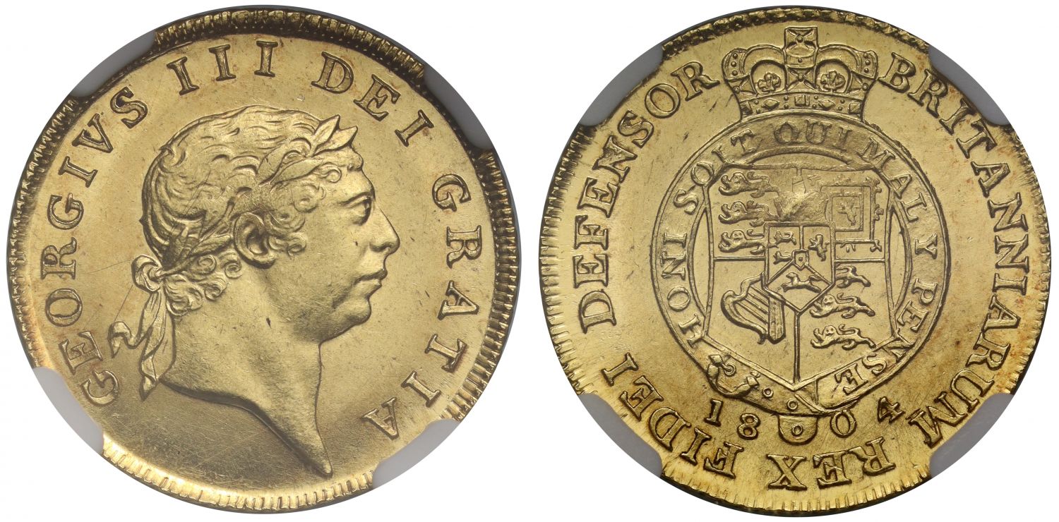 George III 1804 Half-Guinea, Iverson dies 4/C, NGC MS62