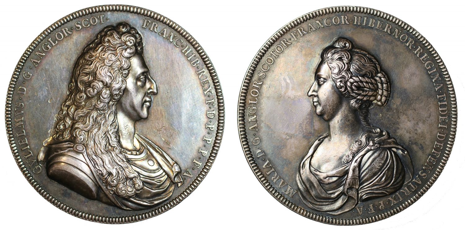 William and Mary, large silver medal.
